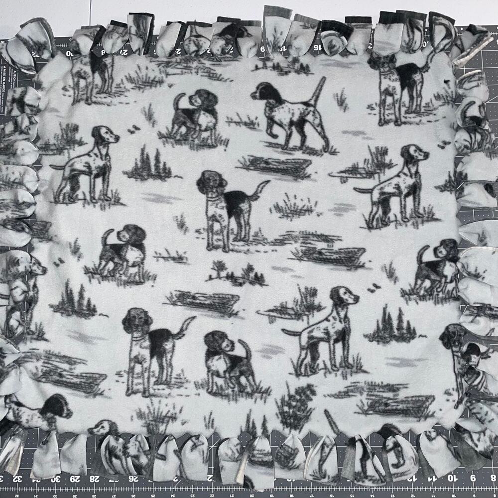 Fleece Fringe Pet Blanket / Lap Blanket 22.5"x20.5"